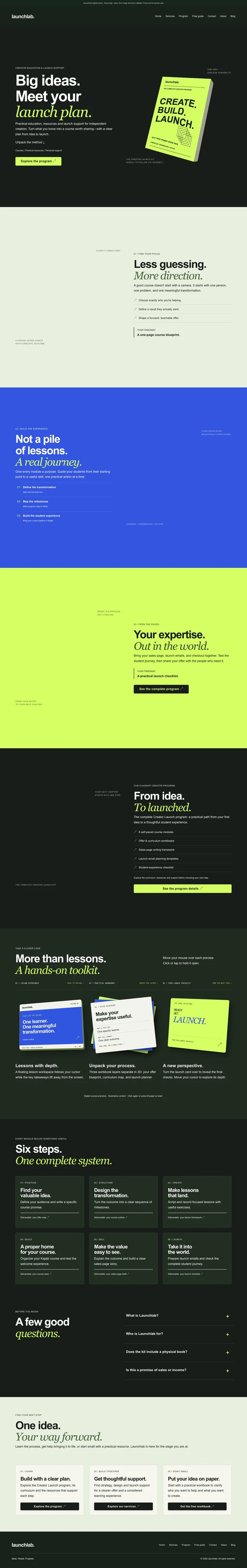 LaunchLab home page design preview